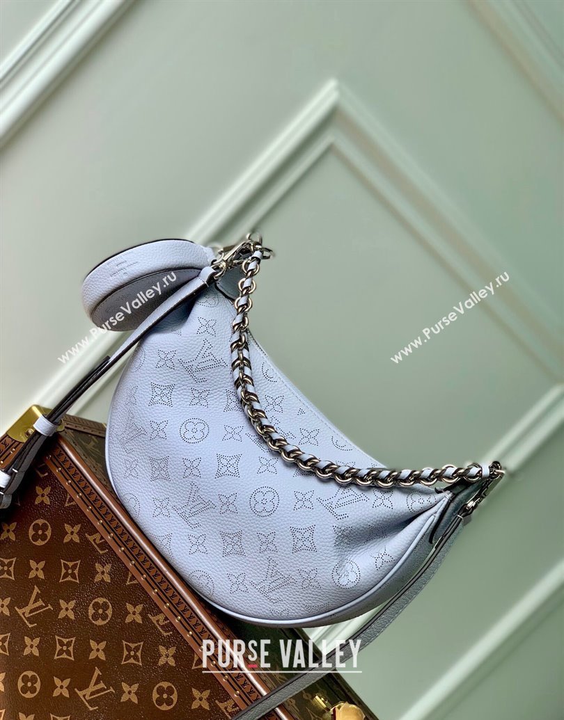 Louis Vuitton Baia PM Bag in Perforated Mahina calfskin M22819 Blue 2025 (KI-250121002)