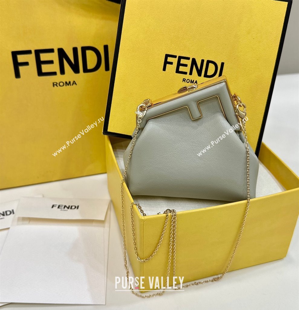 Fendi First Nano Bag Charm in Nappa Leather Dusty Green 2025 80018S (CL-250522039)