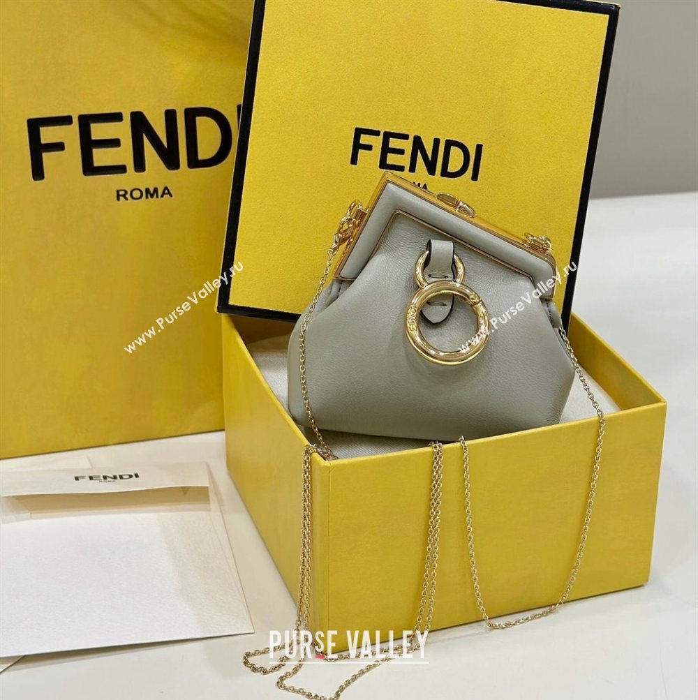 Fendi First Nano Bag Charm in Nappa Leather Dusty Green 2025 80018S (CL-250522039)