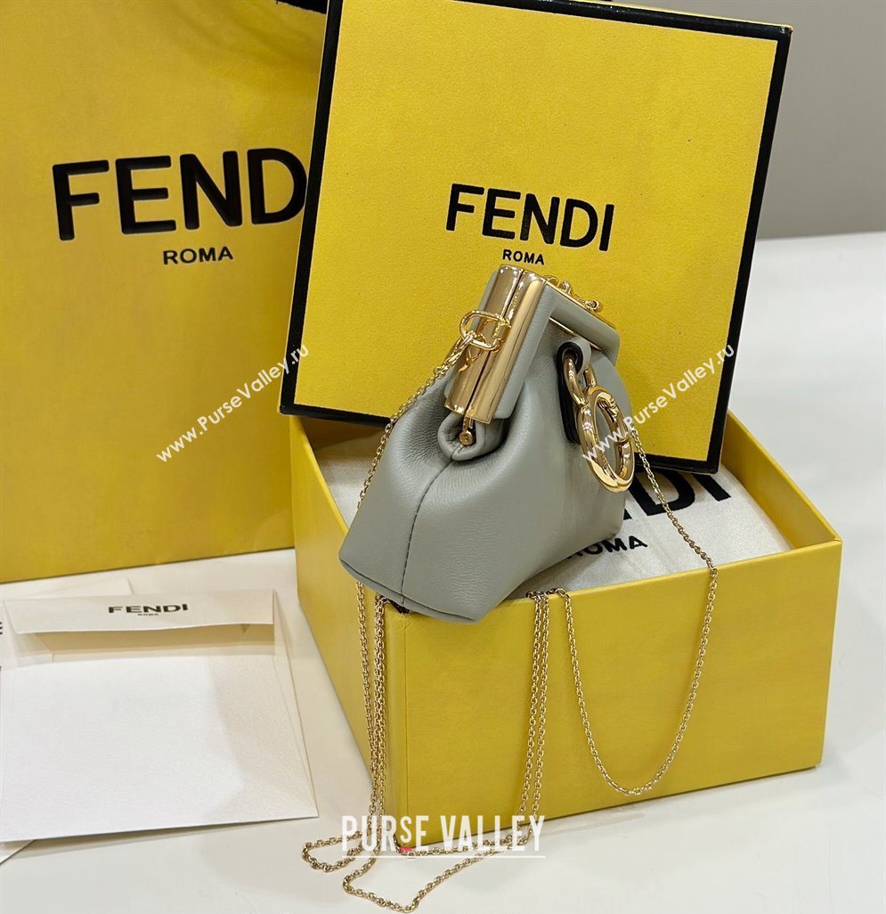 Fendi First Nano Bag Charm in Nappa Leather Dusty Green 2025 80018S (CL-250522039)