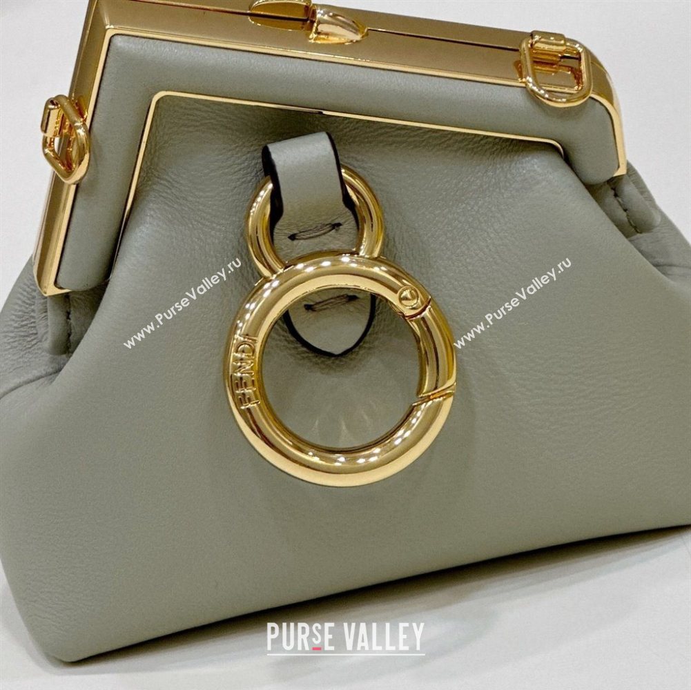 Fendi First Nano Bag Charm in Nappa Leather Dusty Green 2025 80018S (CL-250522039)