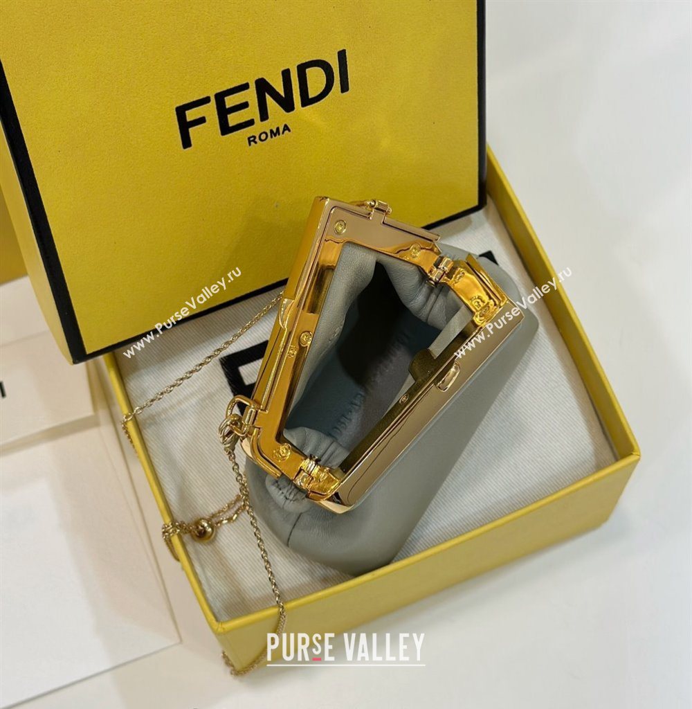 Fendi First Nano Bag Charm in Nappa Leather Dusty Green 2025 80018S (CL-250522039)