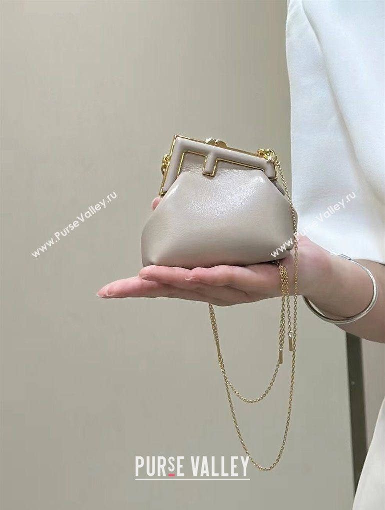 Fendi First Nano Bag Charm in Nappa Leather Powder Nude 2025 80018S (CL-250522038)