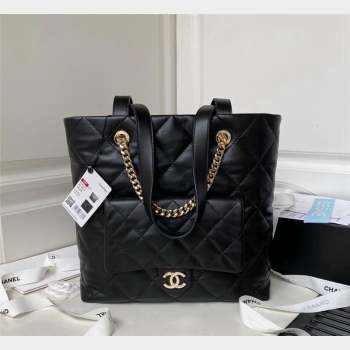 Chanel Lambskin Shopping Bag AS4359 Black 2023 (yezi-231007002)