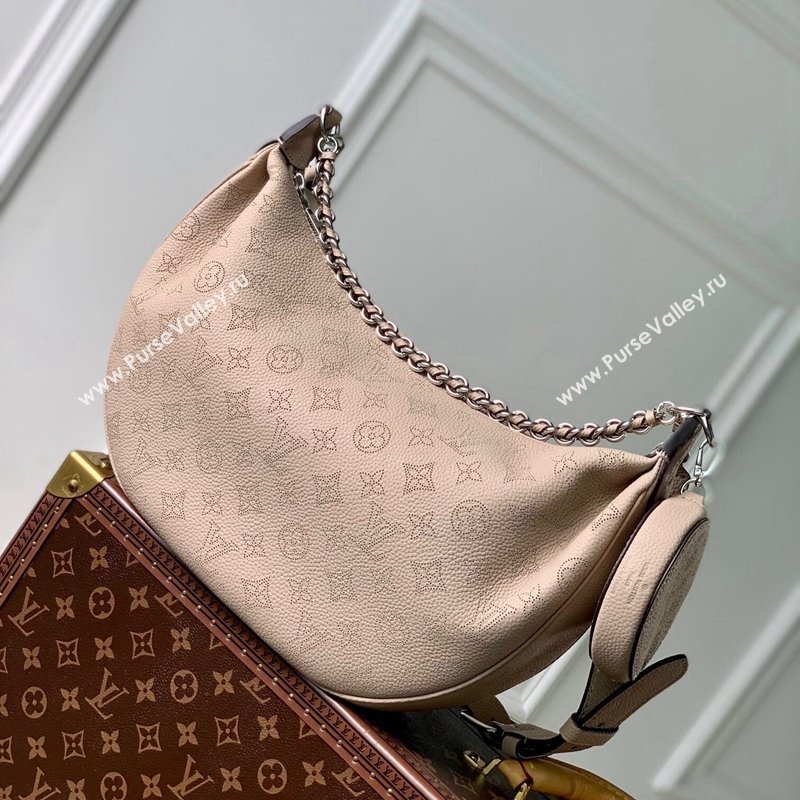 Louis Vuitton Baia MM Hobo Bag in Perforated Mahina Calfskin M22822 Beige 2025 (KI-250121006)