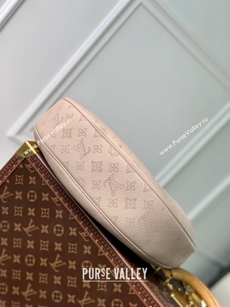 Louis Vuitton Baia MM Hobo Bag in Perforated Mahina Calfskin M22822 Beige 2025 (KI-250121006)