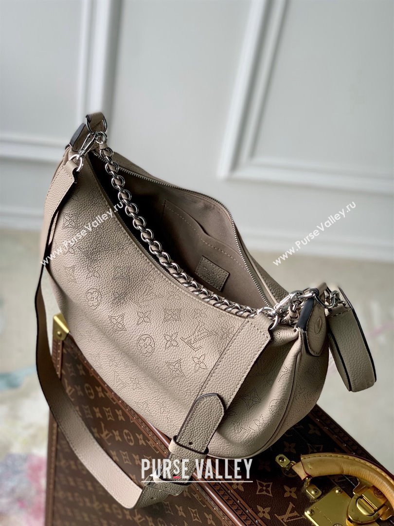 Louis Vuitton Baia MM Hobo Bag in Perforated Mahina Calfskin M22822 Beige 2025 (KI-250121006)