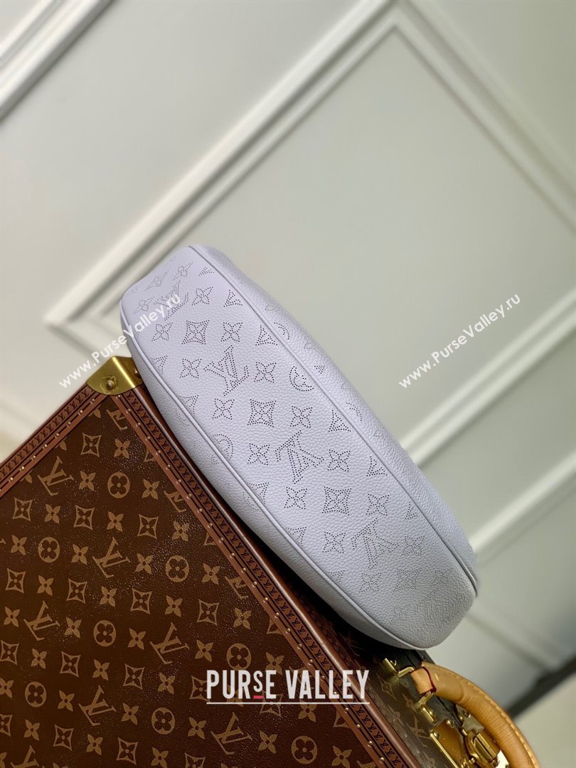 Louis Vuitton Baia MM Hobo Bag in Perforated Mahina Calfskin M22822 Purple Grey 2025 (KI-250121005)