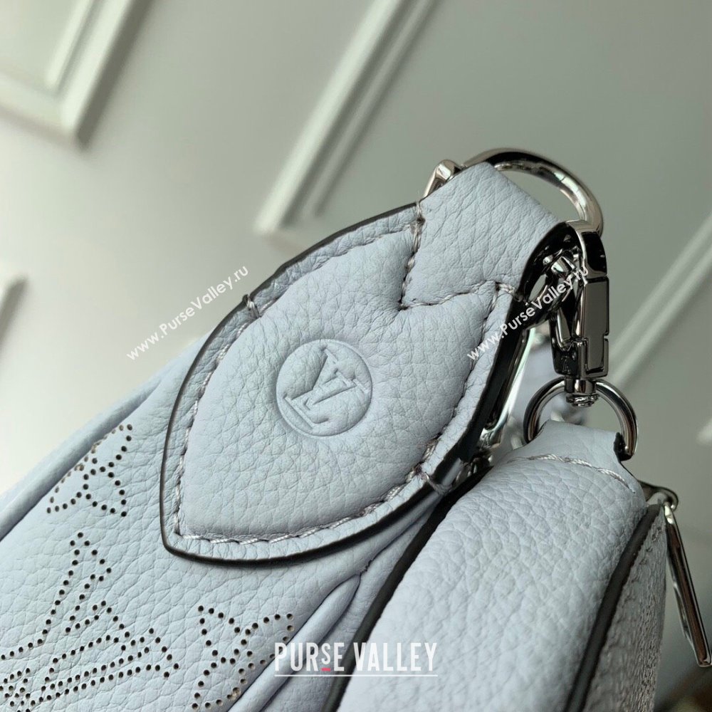 Louis Vuitton Baia MM Hobo Bag in Perforated Mahina Calfskin M22822 Purple Grey 2025 (KI-250121005)