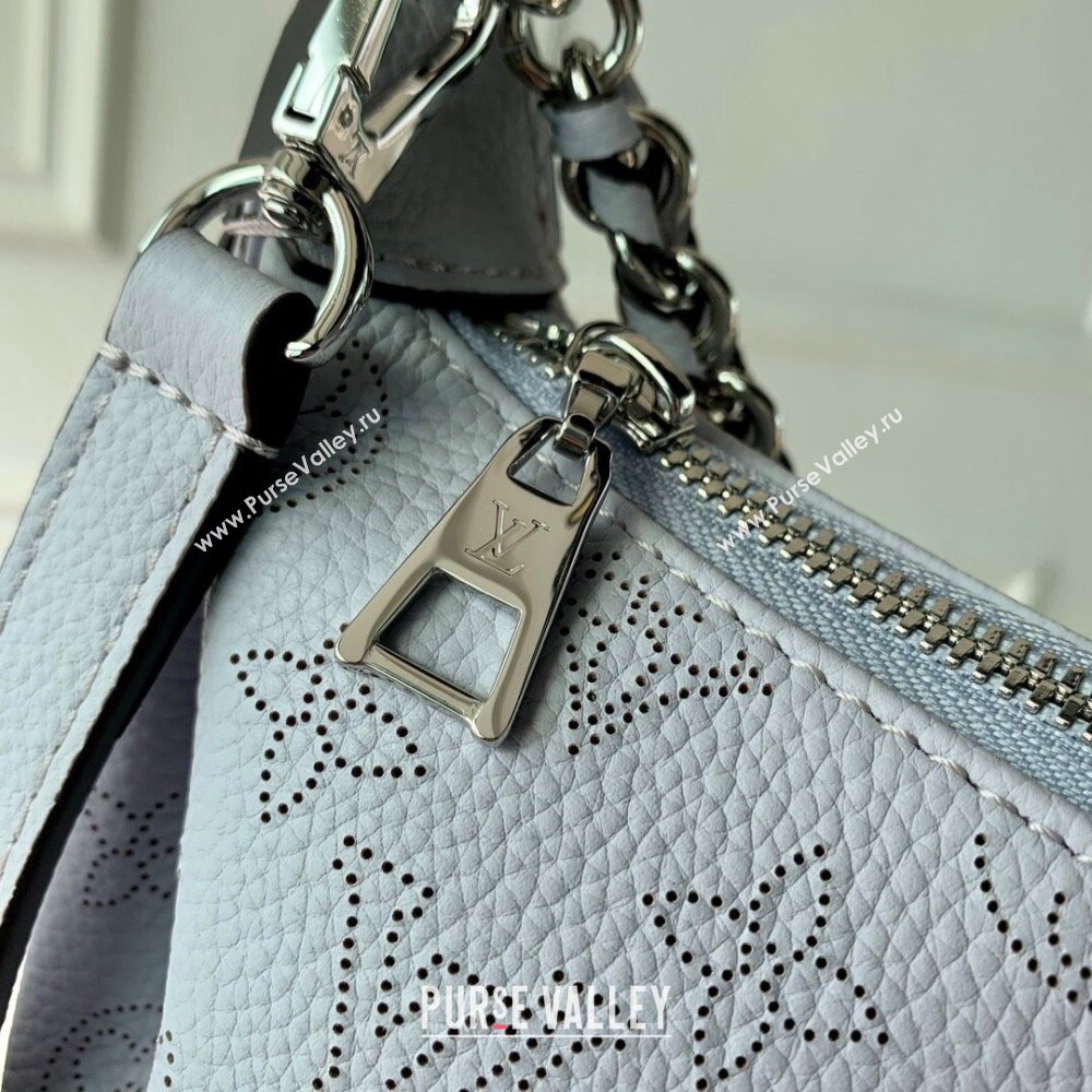 Louis Vuitton Baia MM Hobo Bag in Perforated Mahina Calfskin M22822 Purple Grey 2025 (KI-250121005)