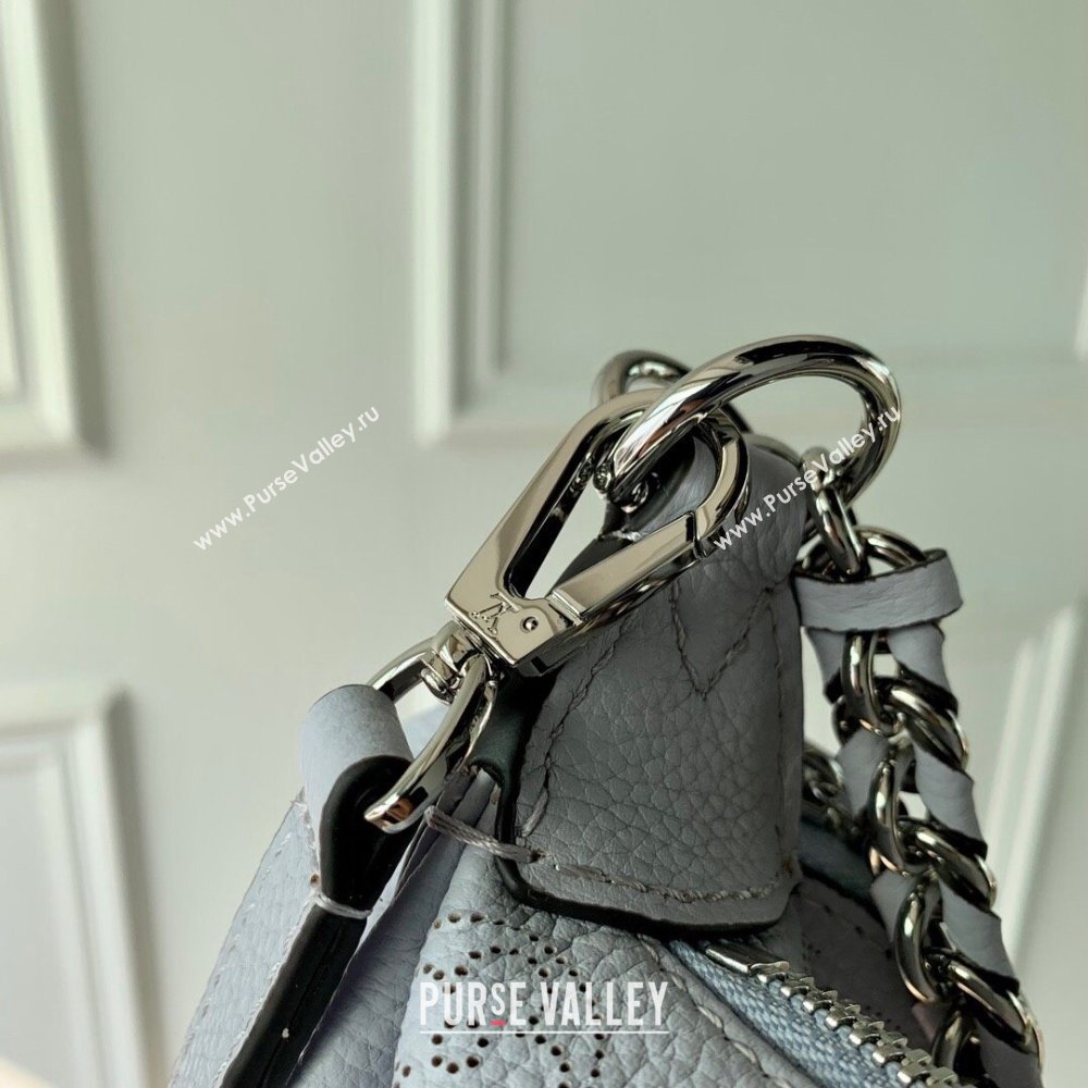 Louis Vuitton Baia MM Hobo Bag in Perforated Mahina Calfskin M22822 Purple Grey 2025 (KI-250121005)