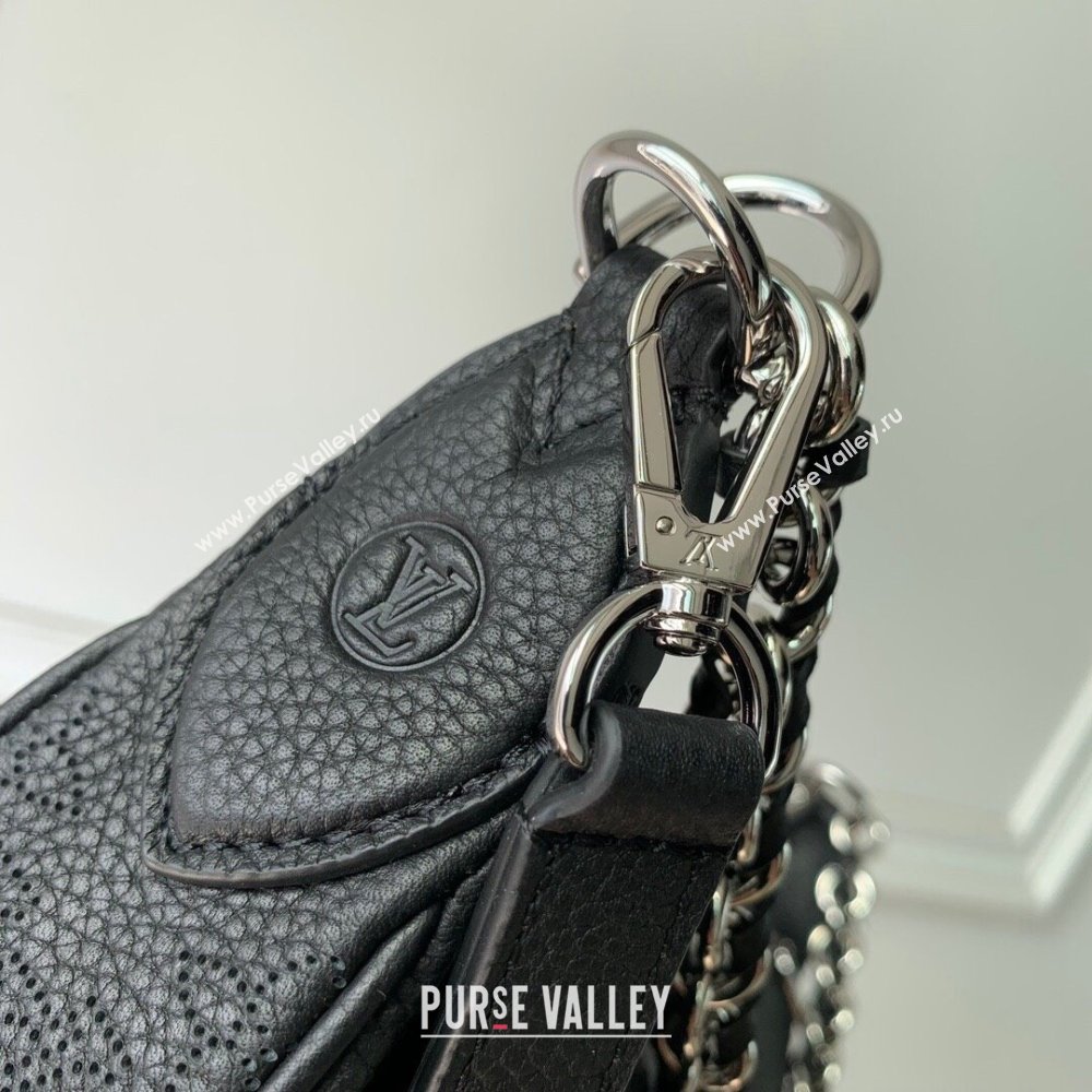 Louis Vuitton Baia MM Hobo Bag in Perforated Mahina Calfskin M22822 Black 2025 (KI-250121004)