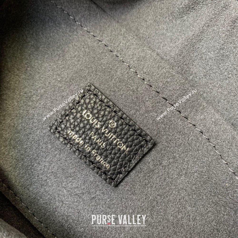 Louis Vuitton Baia MM Hobo Bag in Perforated Mahina Calfskin M22822 Black 2025 (KI-250121004)