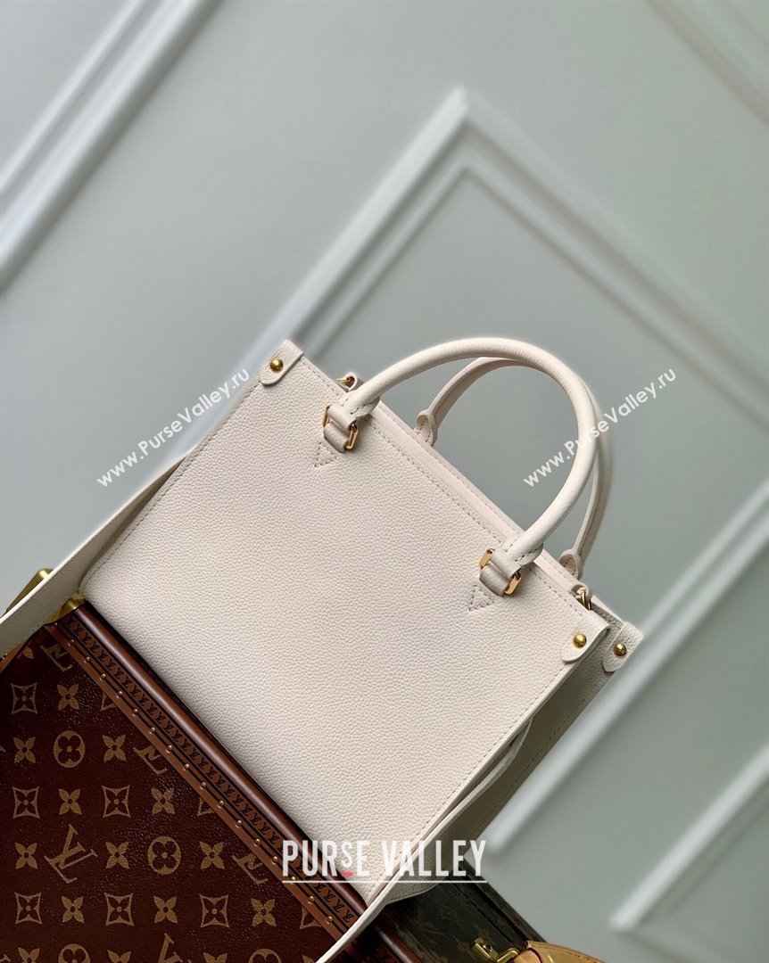 Louis Vuitton Lock Go Tote Bag in Grained Leather M23637 White 2023 (KI-231020103)