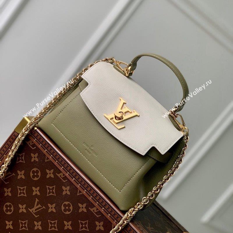 Louis Vuitton LockMe Ever Mini bag in Grained Leather M23075 Green White 2023 (KI-231020104)