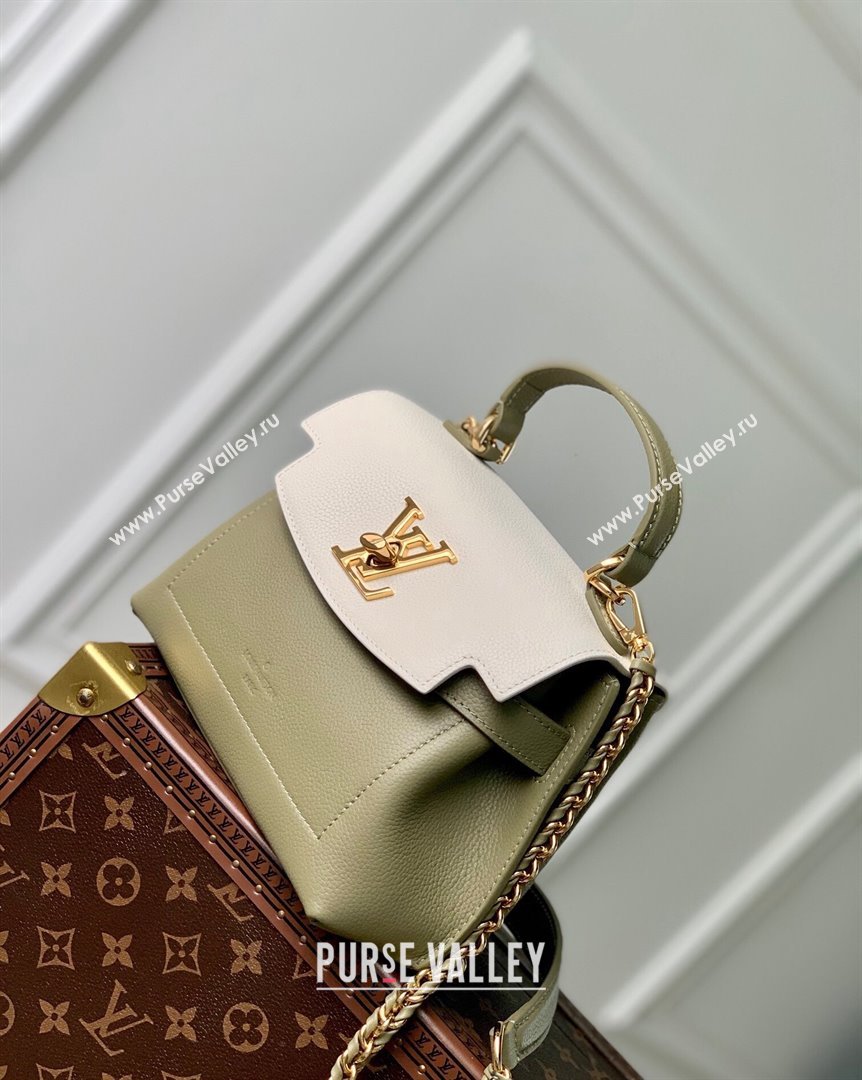 Louis Vuitton LockMe Ever Mini bag in Grained Leather M23075 Green White 2023 (KI-231020104)