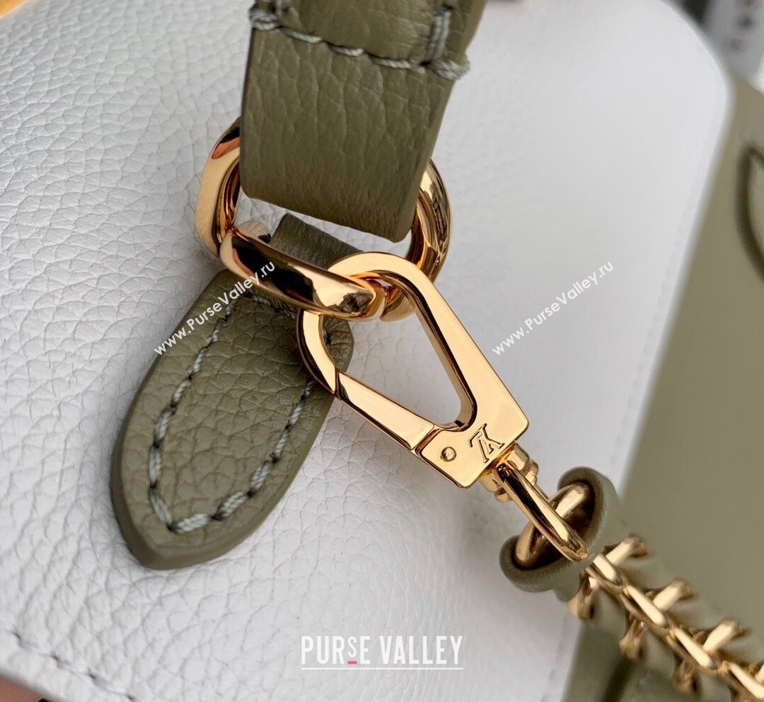 Louis Vuitton LockMe Ever Mini bag in Grained Leather M23075 Green White 2023 (KI-231020104)