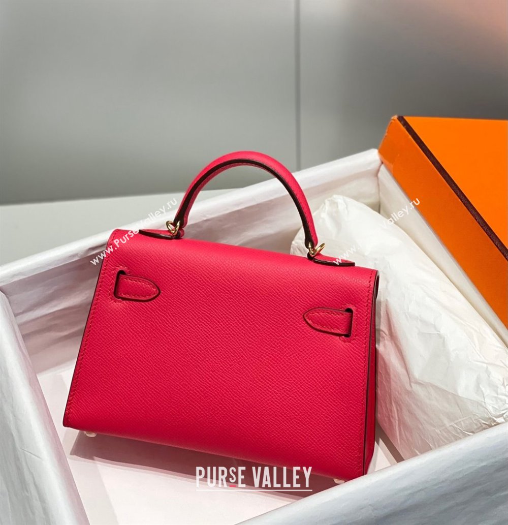 Hermes Mini Kelly II Bag 19cm in Epsom Leather Acme Pink 2023 1021 (FL-231021014)