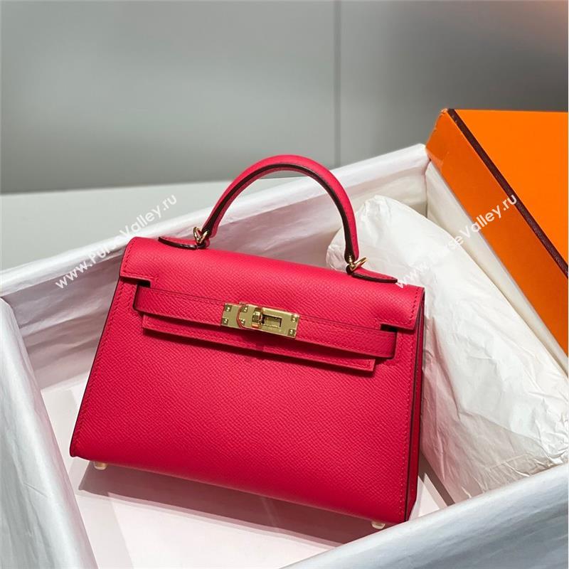 Hermes Mini Kelly II Bag 19cm in Epsom Leather Acme Pink 2023 1021 (FL-231021014)