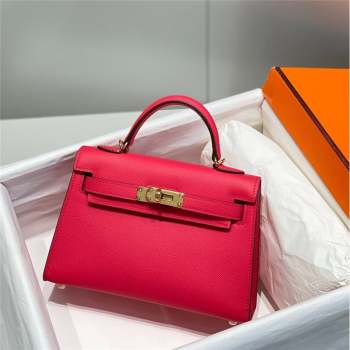 Hermes Mini Kelly II Bag 19cm in Epsom Leather Acme Pink 2023 1021 (FL-231021014)