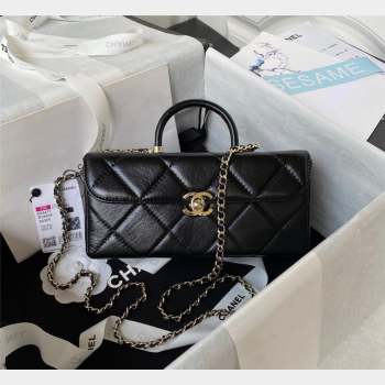 Chanel Quilted Shiny Calfskin Box Bag AS4471 Black 2023 (yezi-231020027)