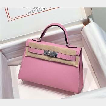 Hermes Mini Kelly II Bag 19cm in Epsom Leather Mallow Purple 2023 1021 (FL-231021019)