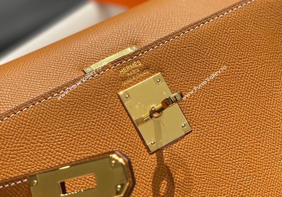 Hermes Epsom Kelly Bag 25cm 28cm in Calfskin Leather Golden Brown 2023 (FL-231021030)