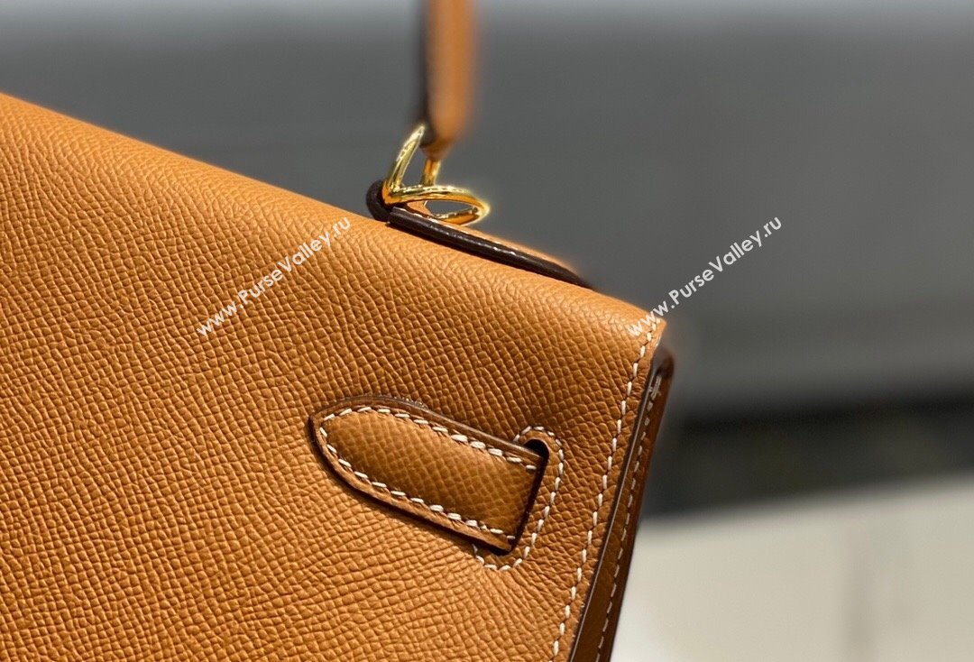 Hermes Epsom Kelly Bag 25cm 28cm in Calfskin Leather Golden Brown 2023 (FL-231021030)