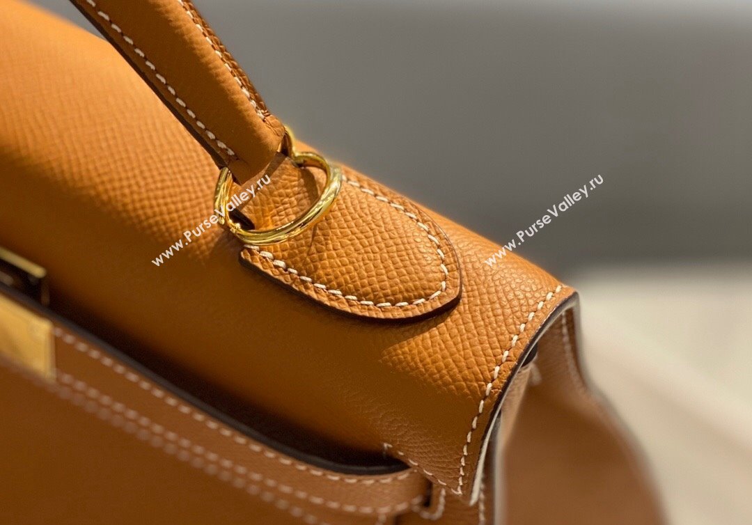 Hermes Epsom Kelly Bag 25cm 28cm in Calfskin Leather Golden Brown 2023 (FL-231021030)