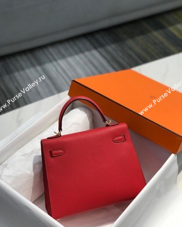 Hermes Epsom Kelly Bag 25cm 28cm in Calfskin Leather Chinese Red 2023 (FL-231021031)