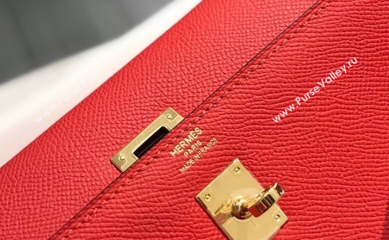 Hermes Epsom Kelly Bag 25cm 28cm in Calfskin Leather Chinese Red 2023 (FL-231021031)