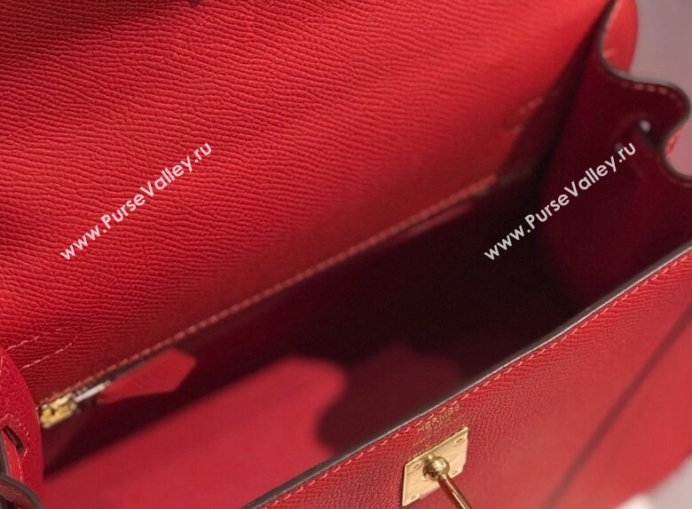 Hermes Epsom Kelly Bag 25cm 28cm in Calfskin Leather Chinese Red 2023 (FL-231021031)