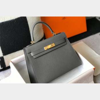 Hermes Epsom Kelly Bag 25cm 28cm in Calfskin Leather Tin Grey 2023 (FL-231021033)