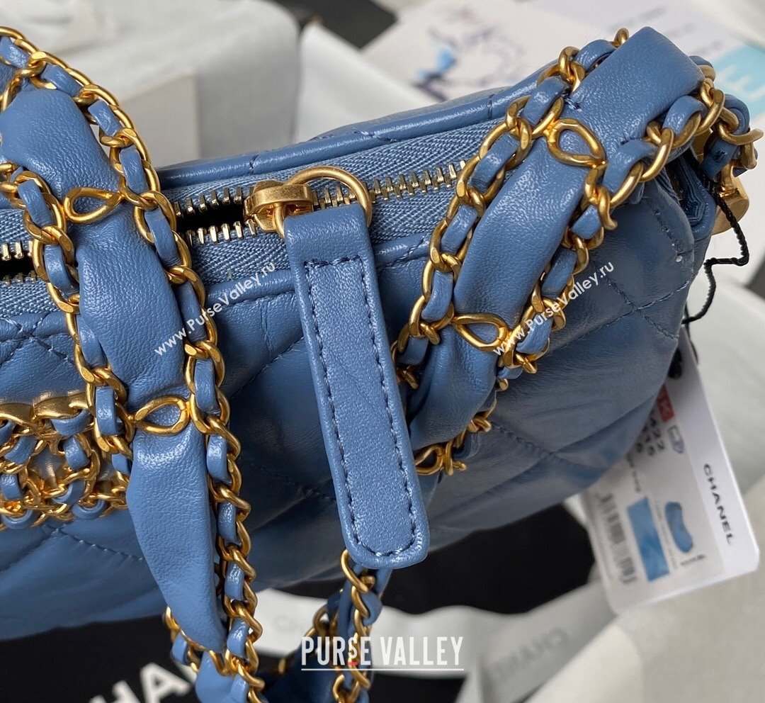 Chanel Aged Calfskin Hobo Bag AS4422 Blue 2023 (yezi-231020037)