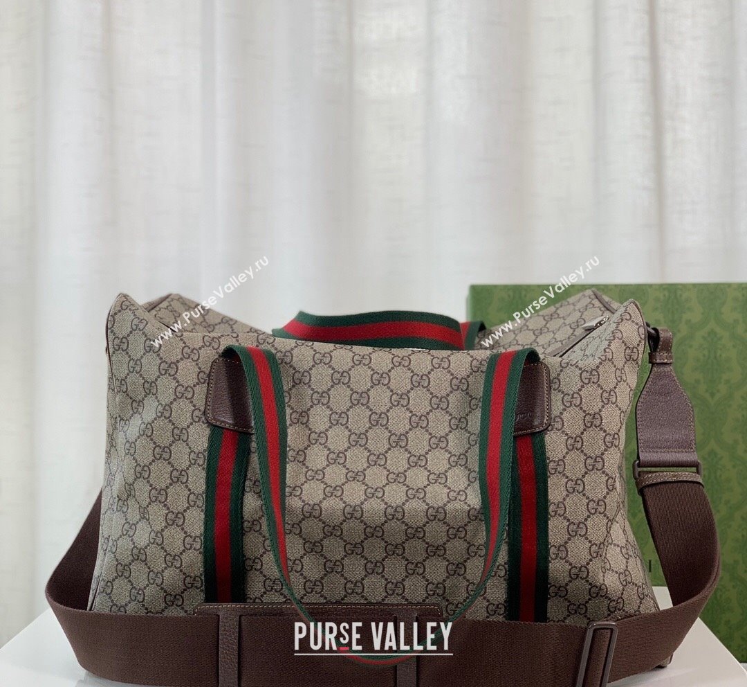 Gucci GG Canvas Large Duffle Bag with Web 758664 2023 (DLH-231021041)