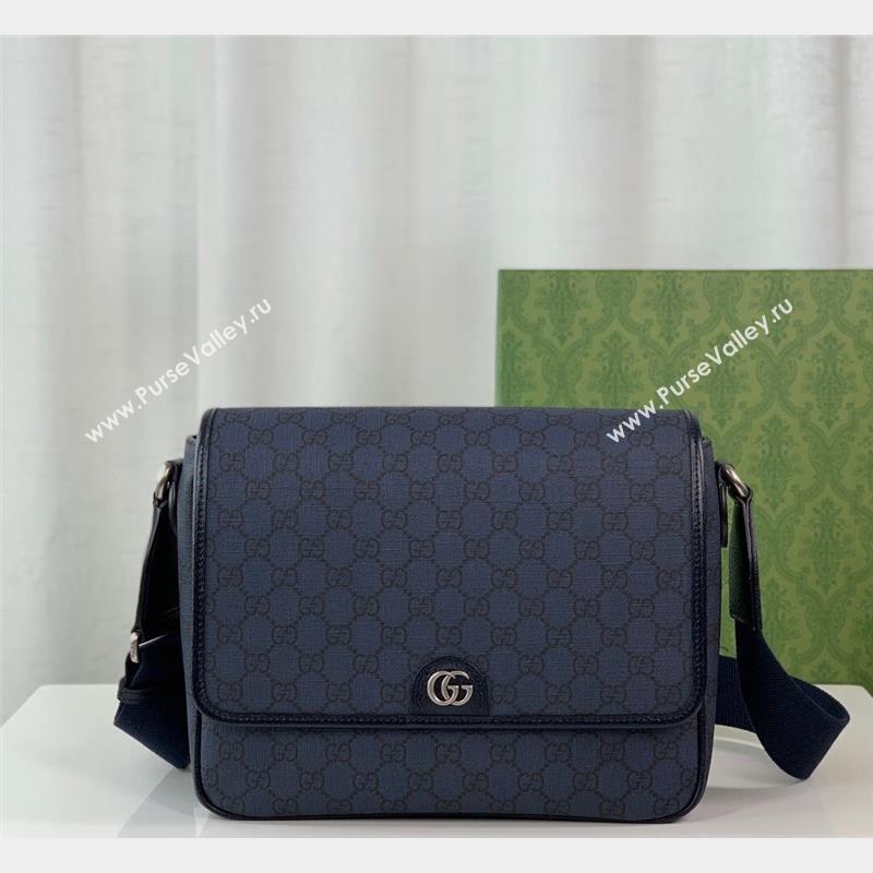 Gucci Mens Ophidia GG Canvas Medium Messenger Bag 761741 Blue 2023 (DLH-231021044)