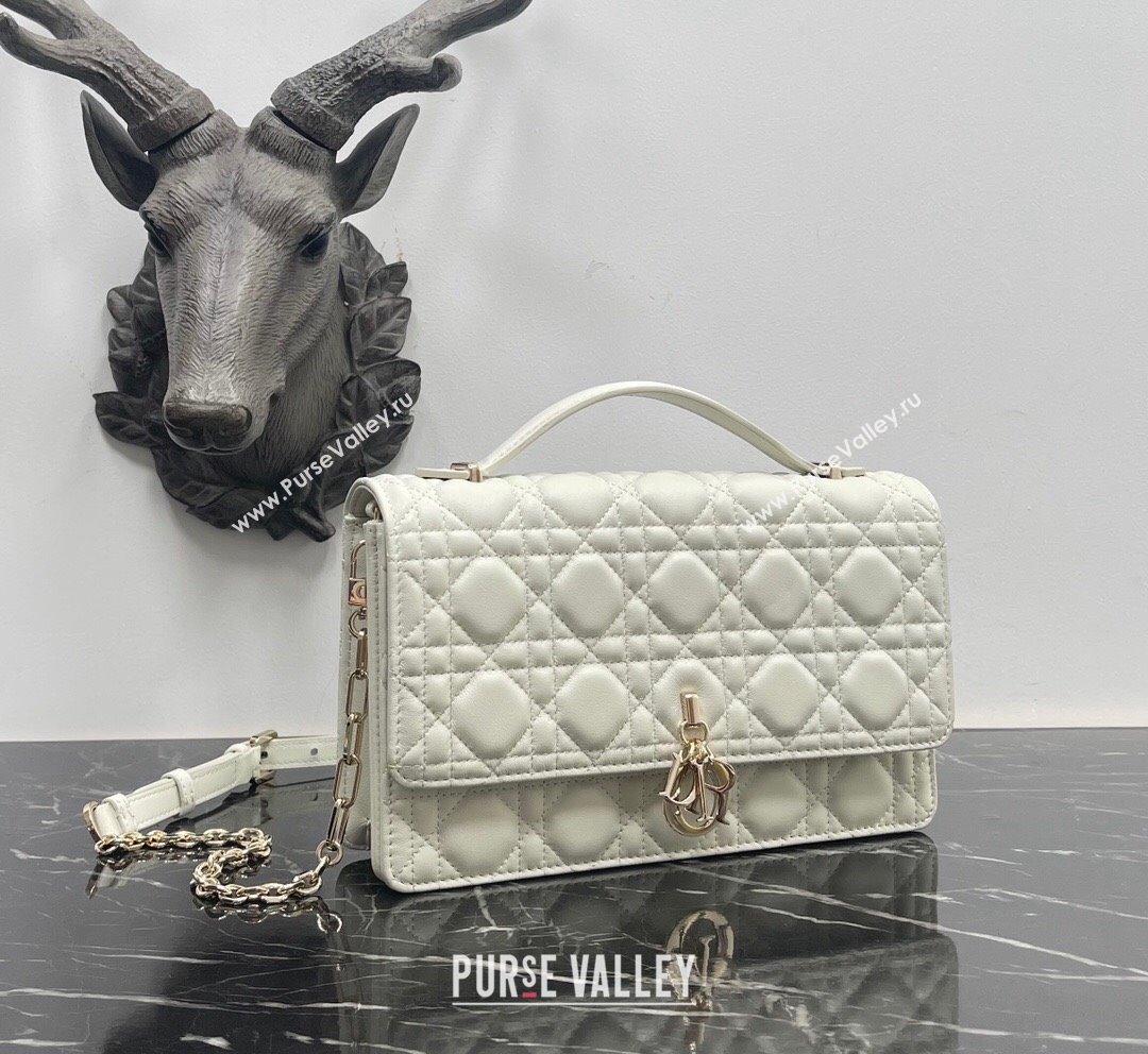 Dior Miss Dior Top handle Bag in Cannage Lambskin White 2023 1148 (BF-231021046)