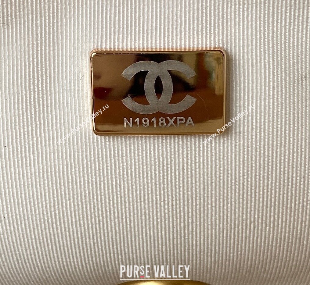 Chanel 19 Aged Calfskin Flap Bag AS4423 White 2023 (yezi-231007010)