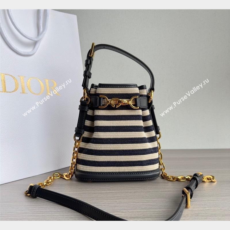 Dior Small CEST Bucket Bag in CD-Embossed Striped Fabric 2023 (BF-231021051)