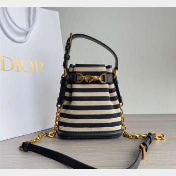 Dior Small CEST Bucket Bag in CD-Embossed Striped Fabric 2023 (BF-231021051)