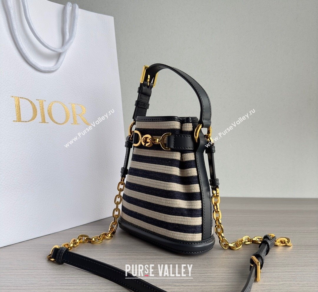 Dior Small CEST Bucket Bag in CD-Embossed Striped Fabric 2023 (BF-231021051)