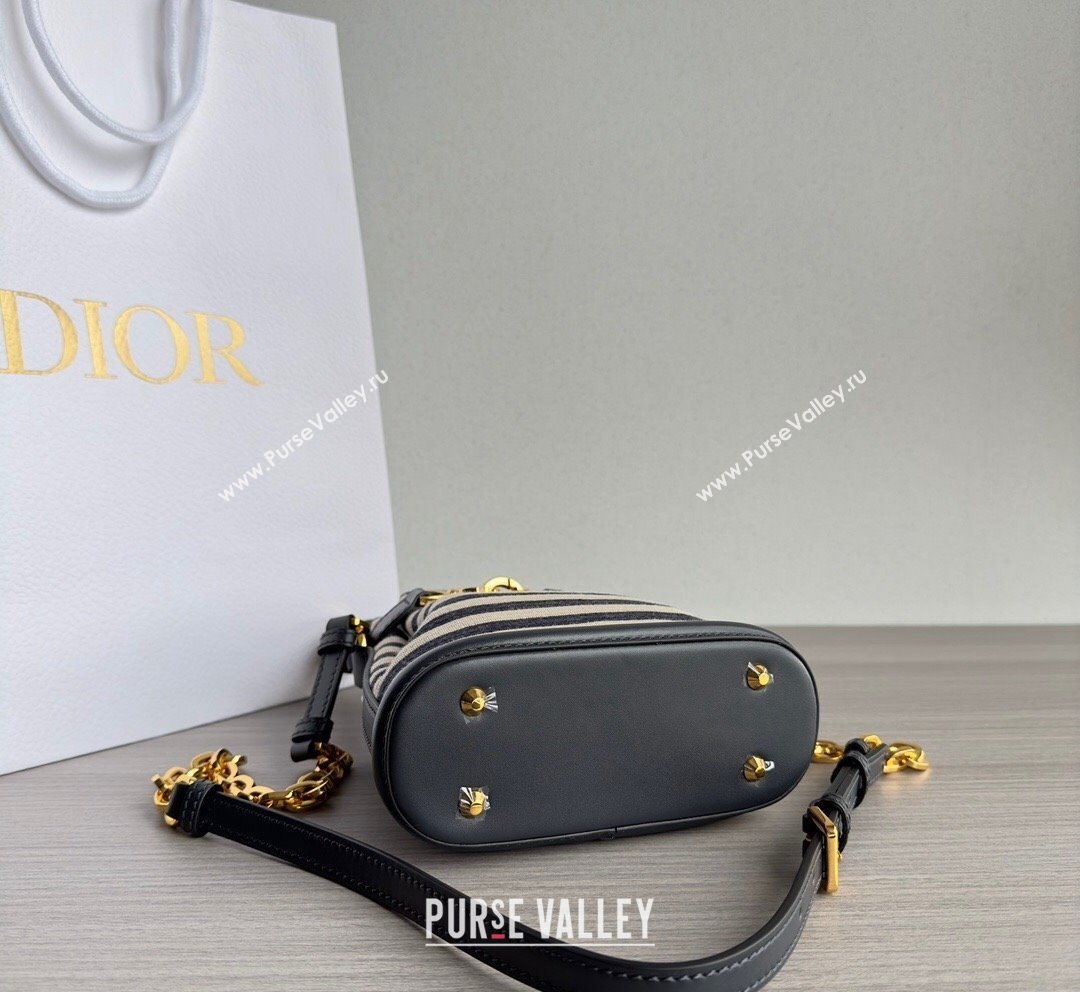 Dior Small CEST Bucket Bag in CD-Embossed Striped Fabric 2023 (BF-231021051)