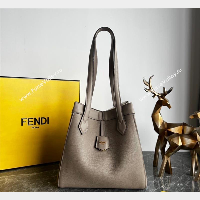 Fendi Origami Medium Bag in Grey Leather that can be transformed 2023 (AF-231021073)