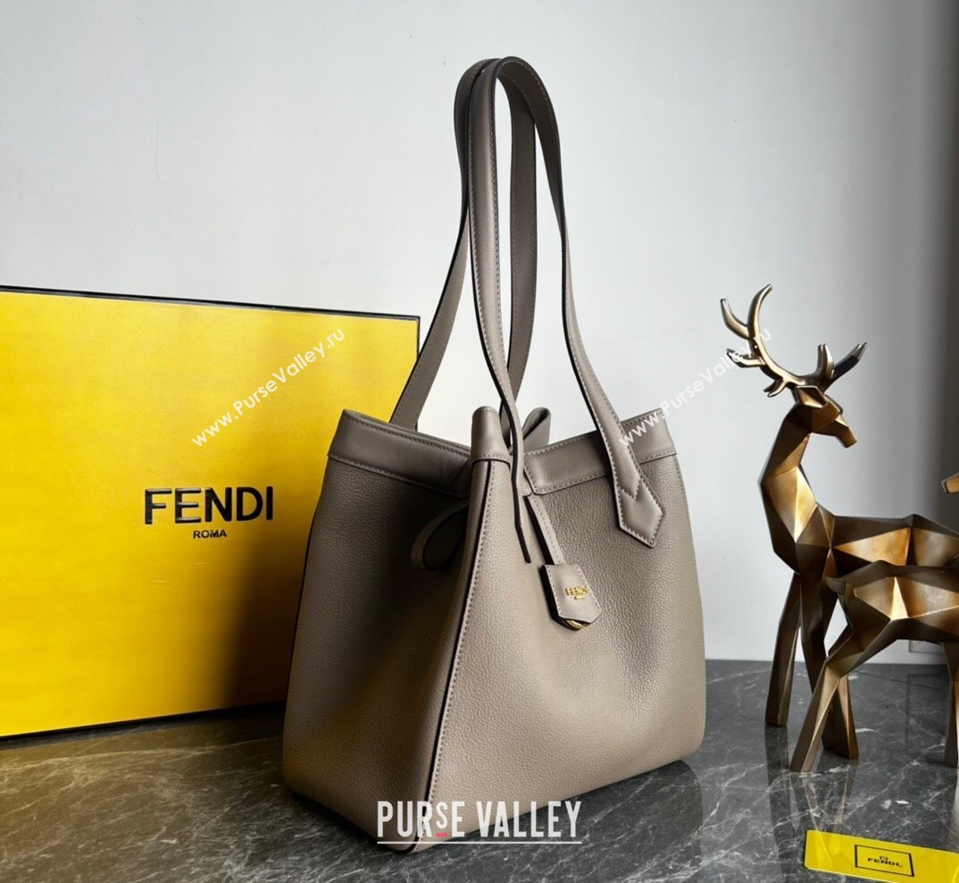 Fendi Origami Medium Bag in Grey Leather that can be transformed 2023 (AF-231021073)