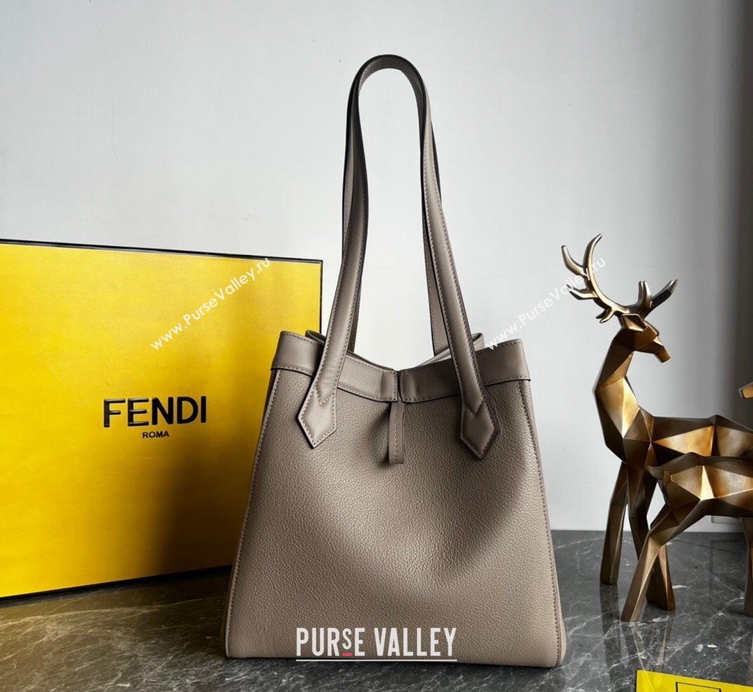 Fendi Origami Medium Bag in Grey Leather that can be transformed 2023 (AF-231021073)