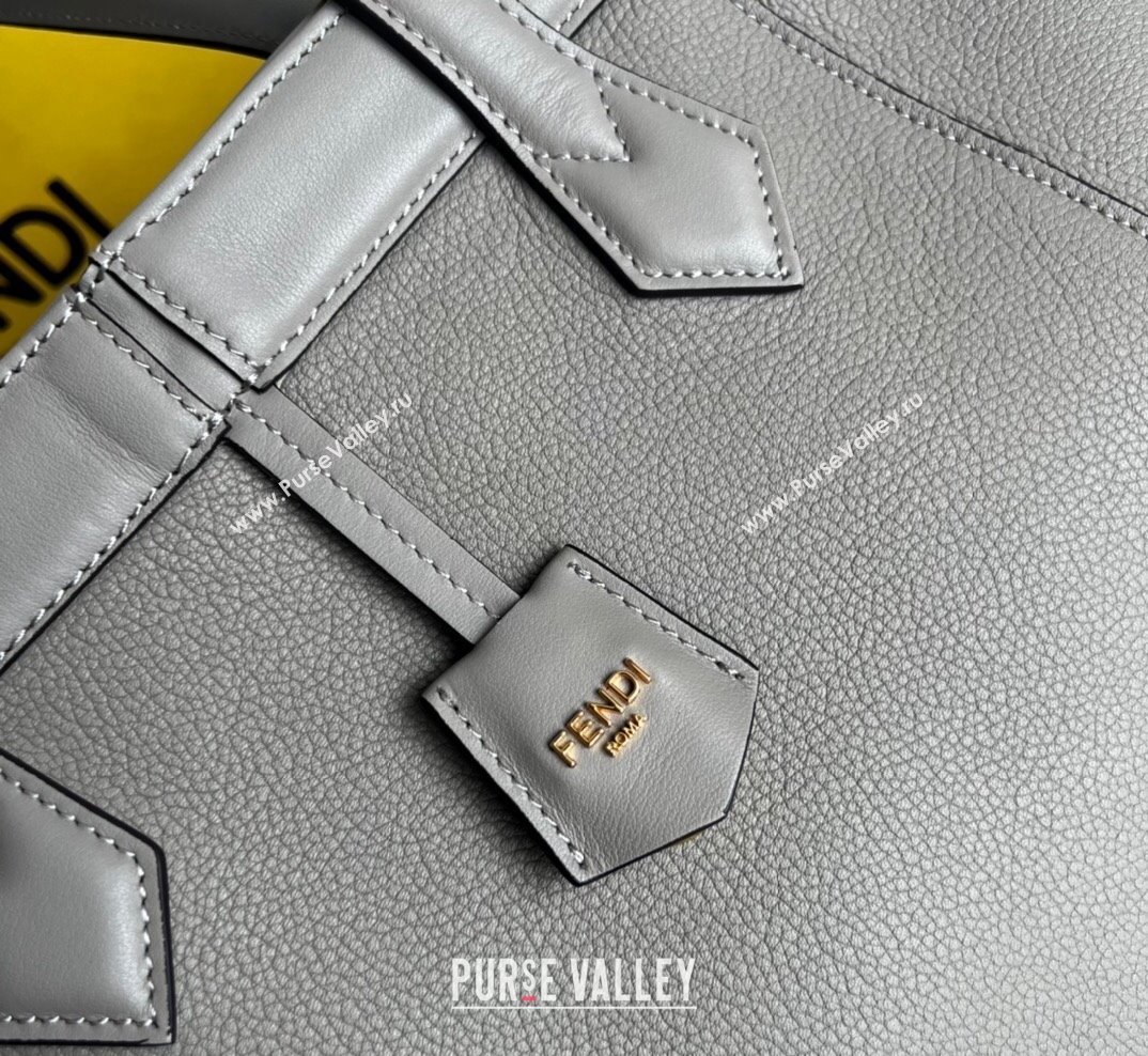 Fendi Origami Medium Bag in Grey Leather that can be transformed 2023 (AF-231021073)