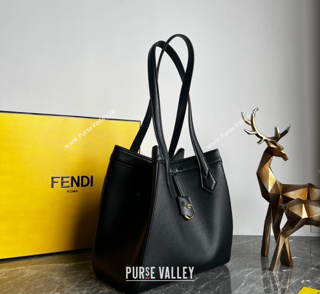 Fendi Origami Medium Bag in Black Leather that can be transformed 2023 (AF-231021075)