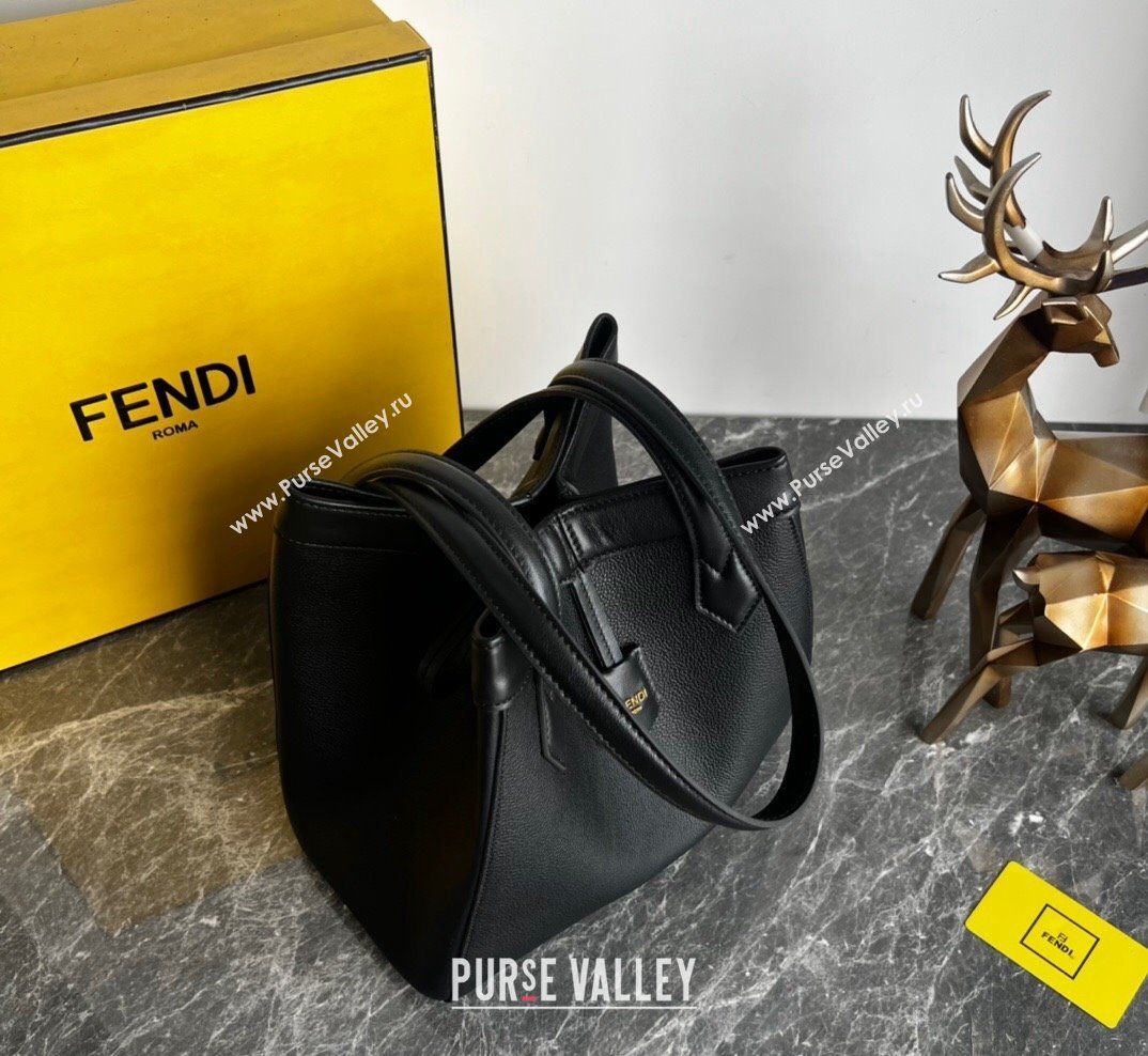 Fendi Origami Medium Bag in Black Leather that can be transformed 2023 (AF-231021075)