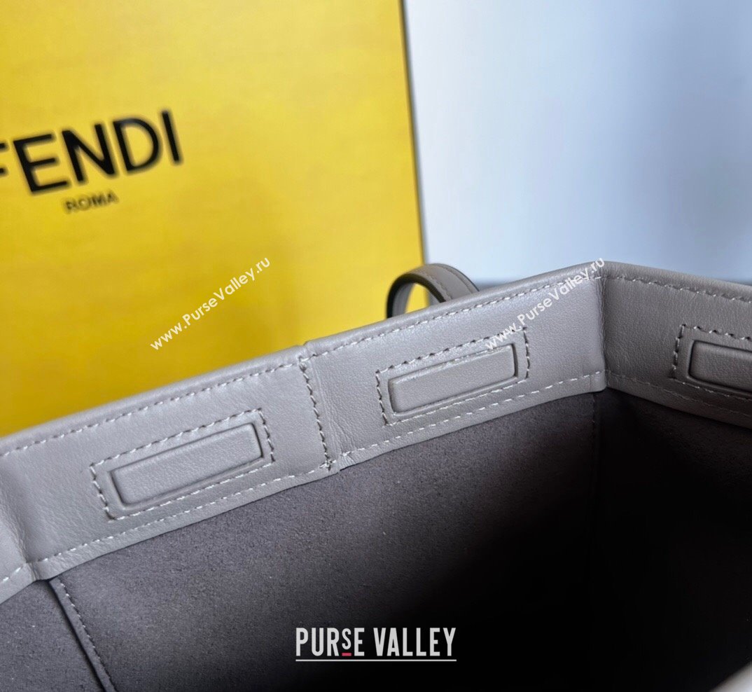 Fendi Origami Mini Bag in Grey Leather that can be transformed 2023 (AF-231021076)