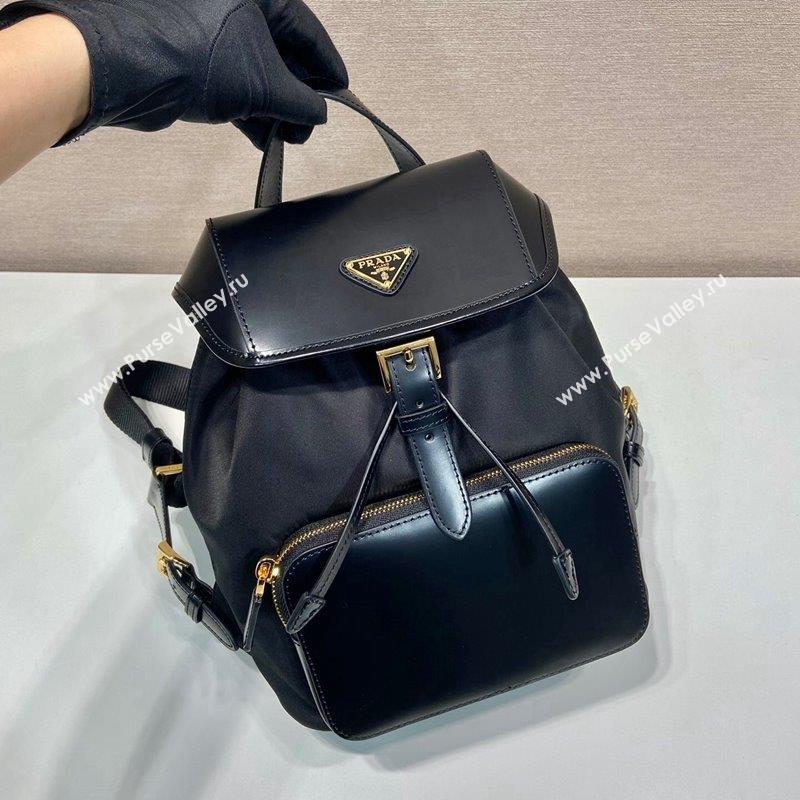 Prada Medium Re-Nylon and brushed leather backpack bag 1BZ074 Black 2023 (YZ-231023019)